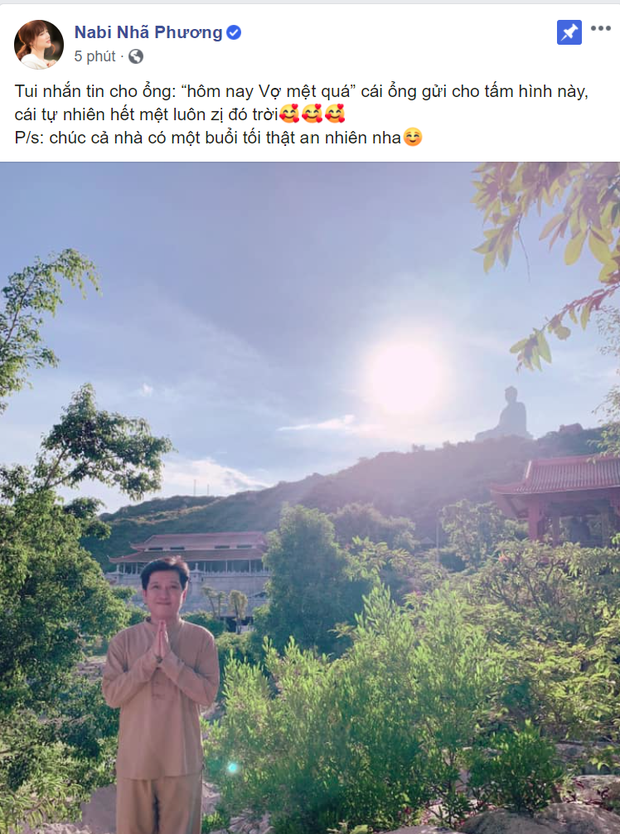 Nhã Phương chia sẻ hình ảnh Trường Giang tìm an yên nơi cửa Phật, sự thật phía sau khiến ai cũng 'lụi tim'