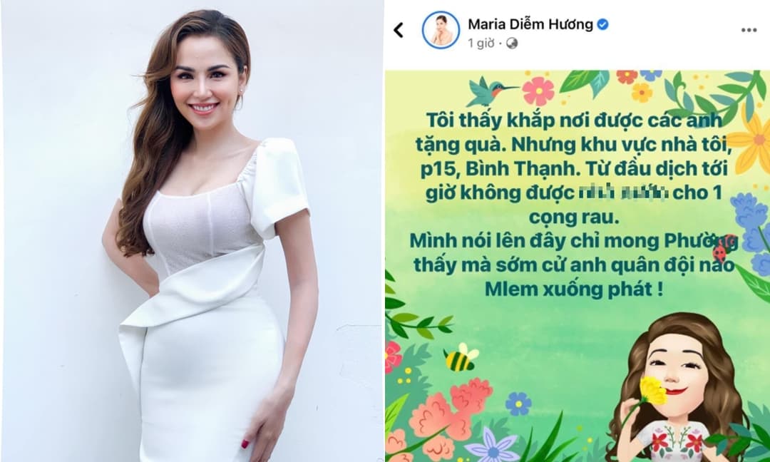 Hoa hậu Diễm Hương đăng đàn than thở 3 tháng không được nhận 1 cọng rau, netizen nhanh chóng chỉ ra điểm sai